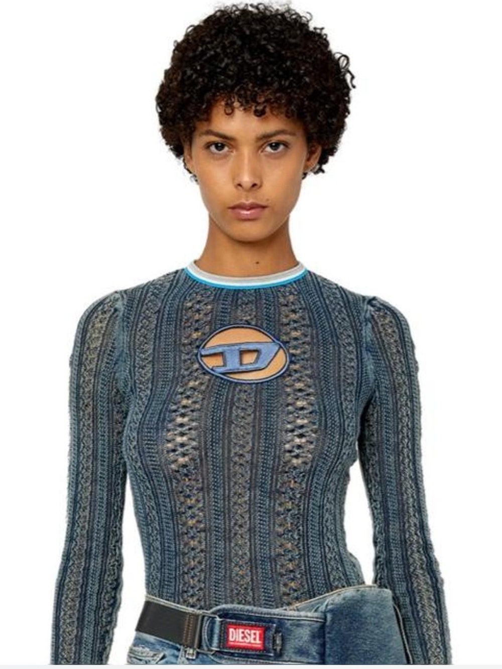 Diesel M-Ikyla Pointelle Jumper Oval D Cutout Small - Picture 4 of 4